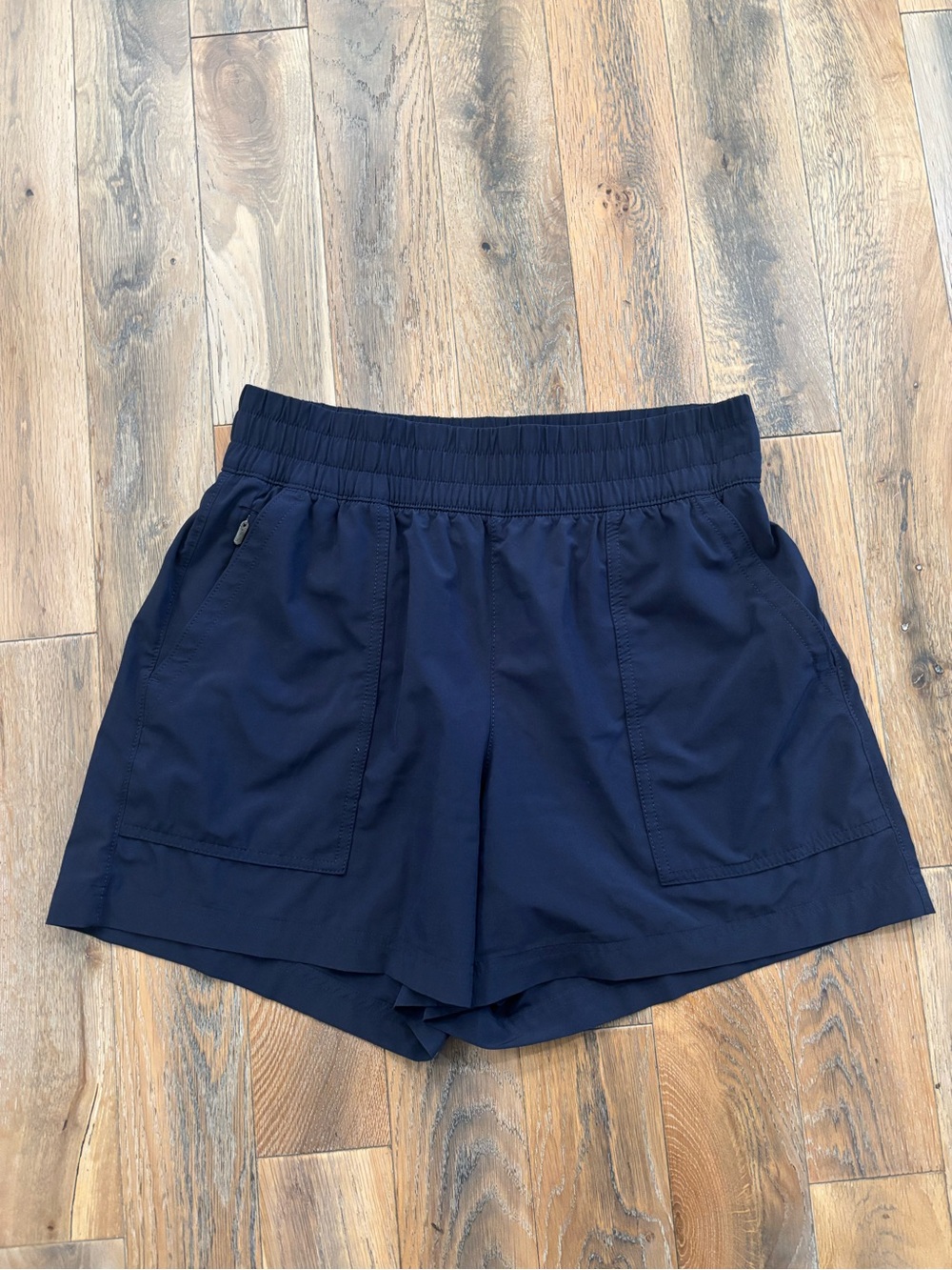 Athleta Navy Elastic-Waist Athletic Shorts